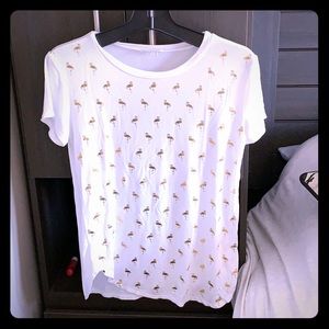 Gaze: gold flamingo tee